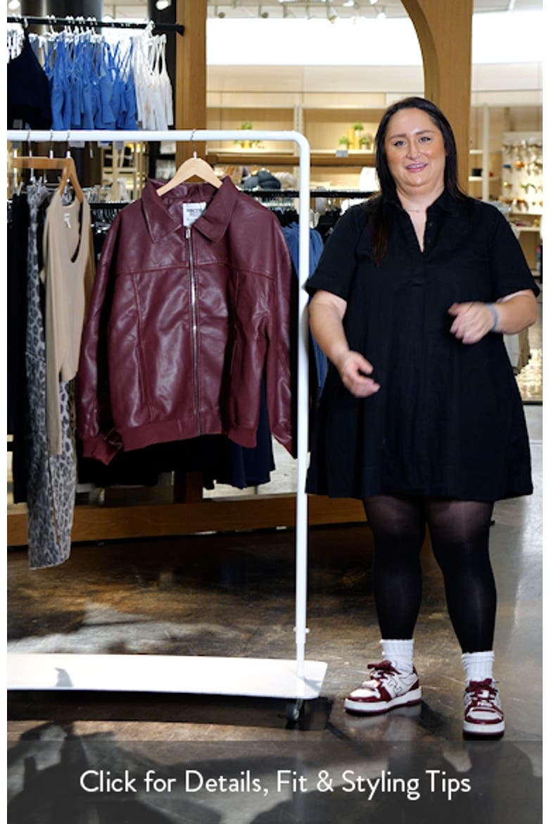 Goldsmith Oversize Faux Leather Bomber Jacket video