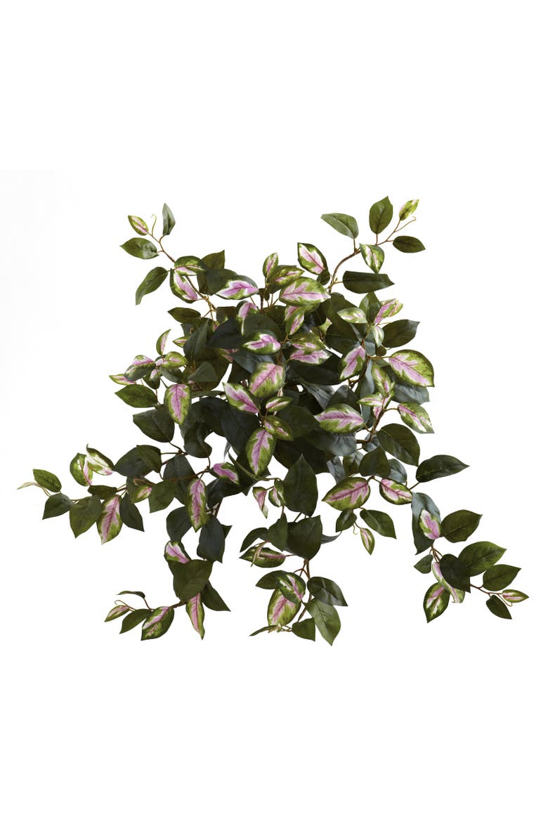 NEARLY NATURAL 21-in Hoya Hanging Bush, Main, color, Lavender/Green