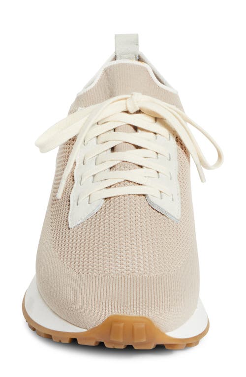 Eleventy Perforated Low Top Sneaker In Sand White
