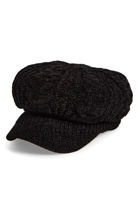 Chenille Cable Knit Slouchy Beanie