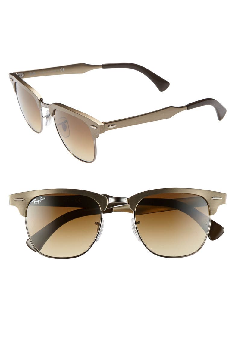 'Clubmaster' 49mm Sunglasses, Main, color, BRONZE
