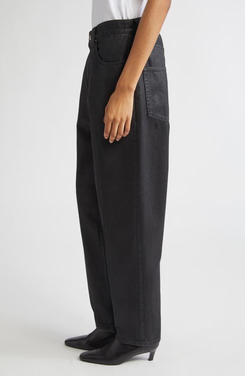 Totême Toteme Coated High Waist Tapered Jeans In Black