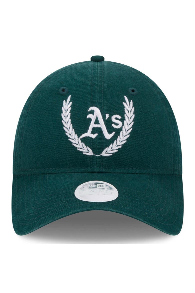 Women's New Era Green Athletics Leaves 9TWENTY Adjustable Hat, Alternate, color, Green