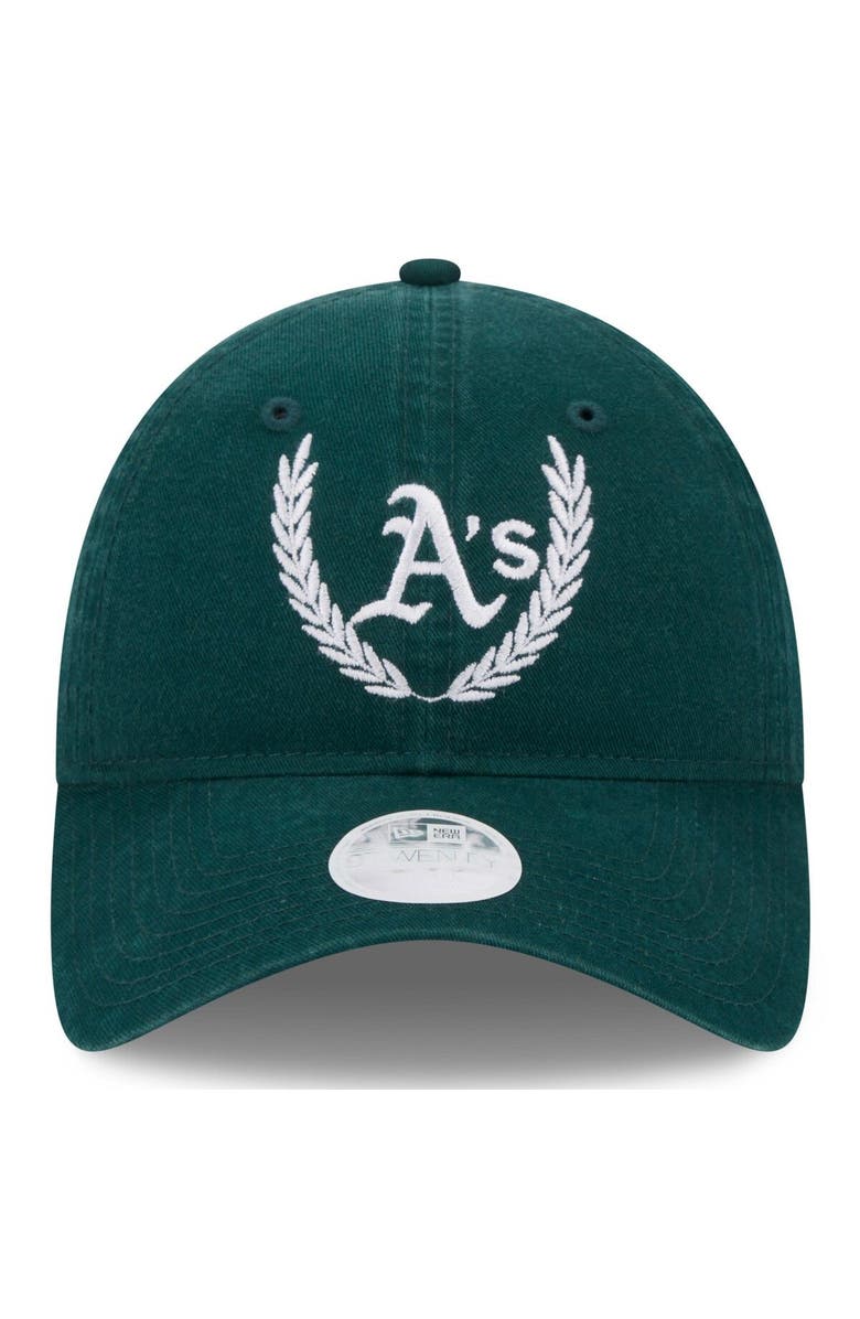 New Era Women's New Era Green Athletics Leaves 9TWENTY Adjustable Hat, Alternate, color, Green