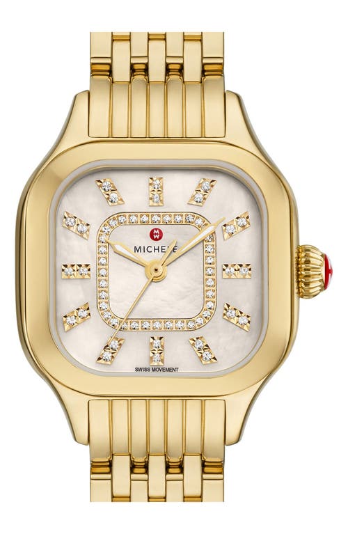 Michele Meggie Diamond Dial Two-tone Bracelet Watch, 29mm