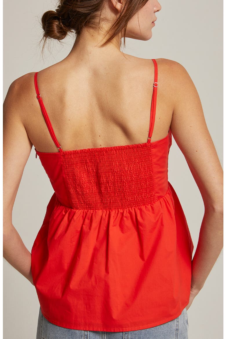 Pleated Babydoll Camisole Top, Alternate, color, Poppy