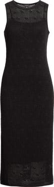 Halogen® Open Stitch Cotton Blend Midi Dress