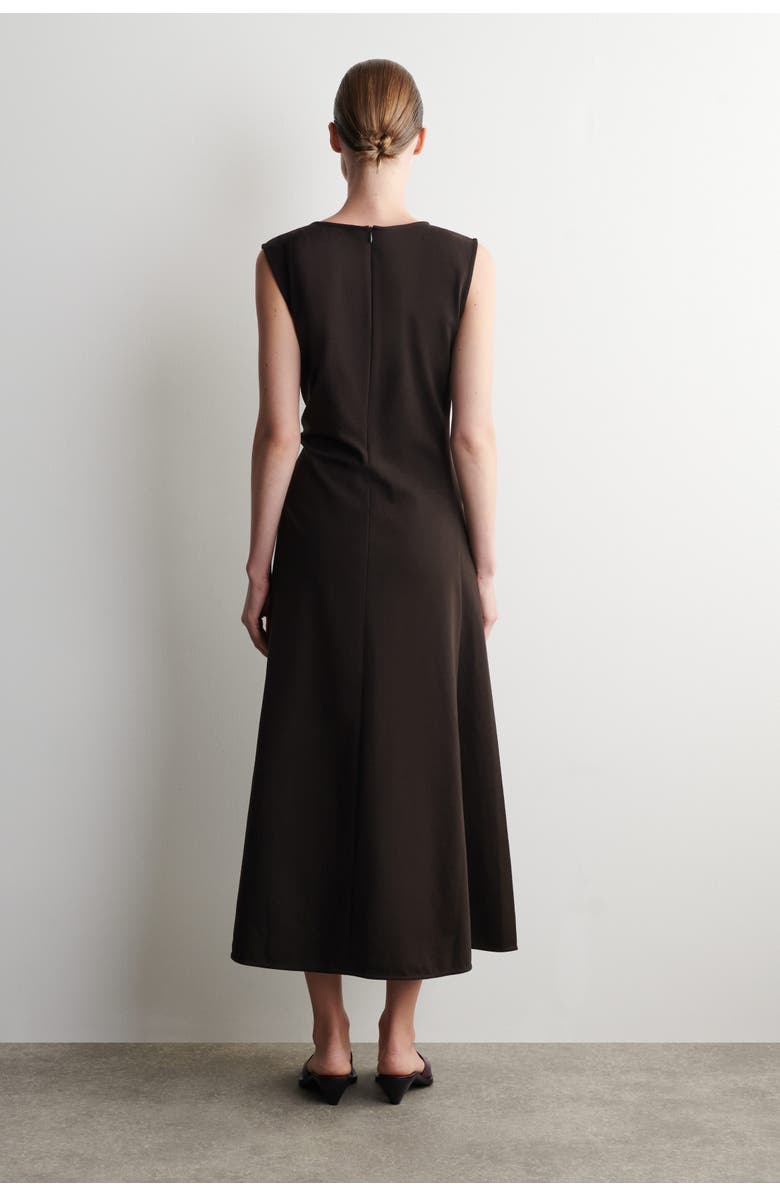 COS Twist-detail Jersey Midi Dress, Alternate, color, Brown