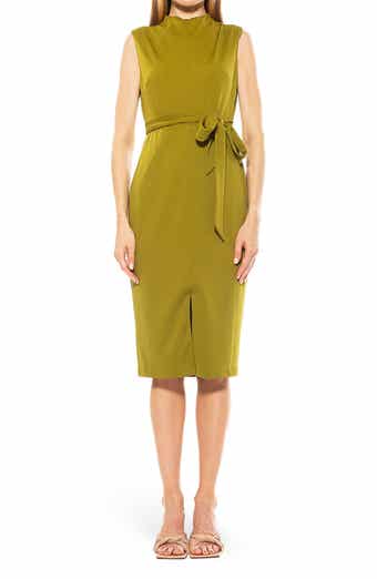 Alexia Admor Mock Neck Belted Sheath Dress