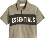 Fear of God Essentials Kids' Panelled Logo Graphic Cotton Crop Polo