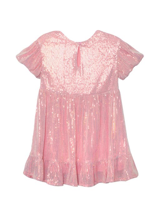 Isobella & Chloe Isobella And Chloe Glitter And Glitz Pink Sequin Dress For Girls. In Pink