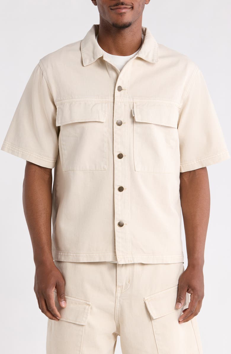 CRIMINAL DAMAGE Mechanic Button Front Shirt, Alternate, color, Washed Stone
