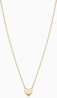 Oradina 14K Yellow Gold Sweet Heart Pendant Necklace