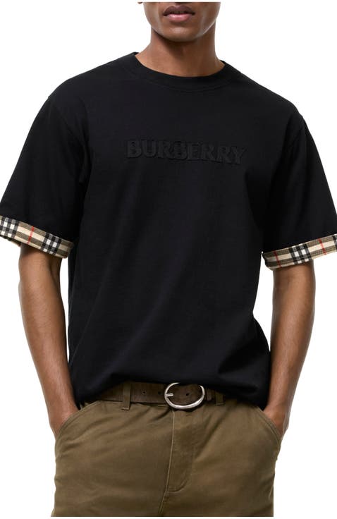 Check Trim Cotton T-shirt