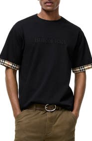 Burberry Check Trim Cotton T-shirt