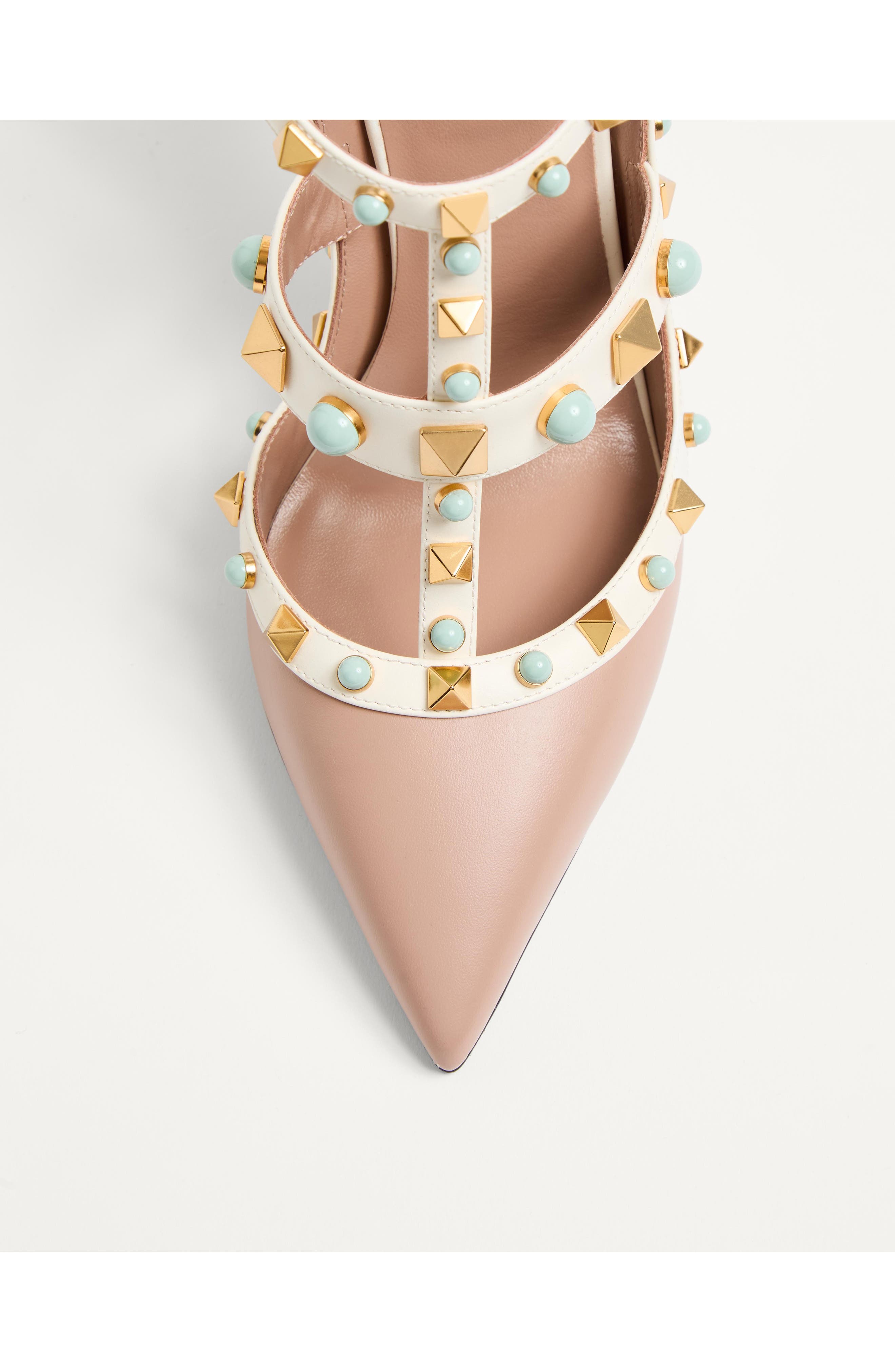 Valentino Garavani Rockstud Pointed Toe Caged Pump, Alternate, color, 