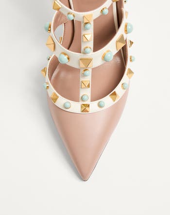 Rockstud Pointed Toe Caged Pump