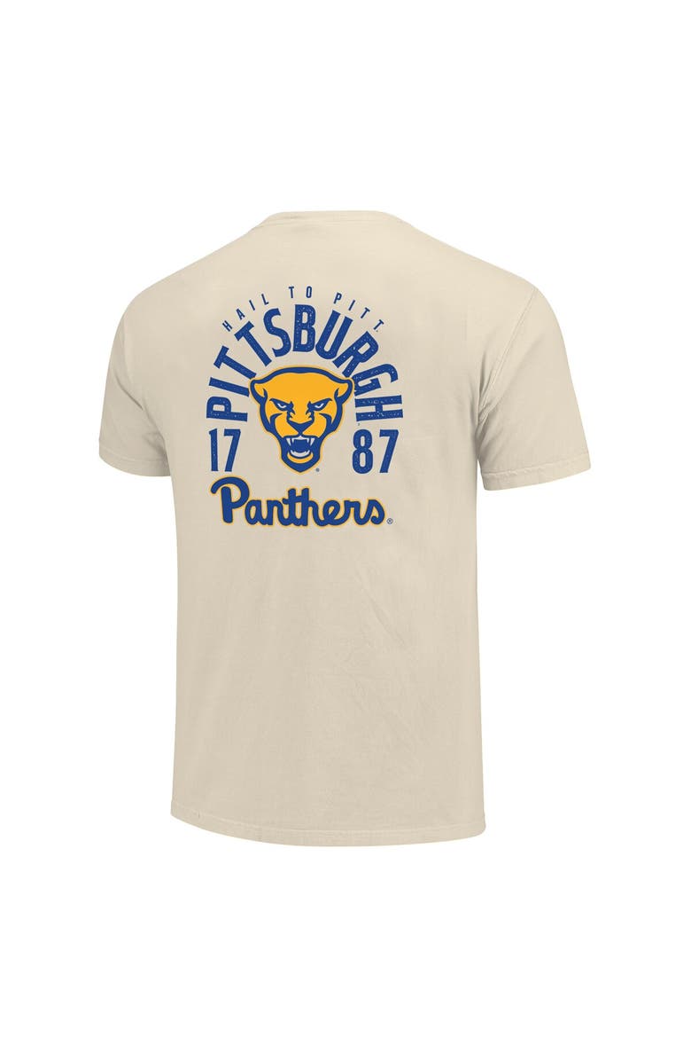 IMAGE ONE Men's Cream Pitt Panthers Comfort Colors Mascot Overlay T-Shirt, Alternate, color, 