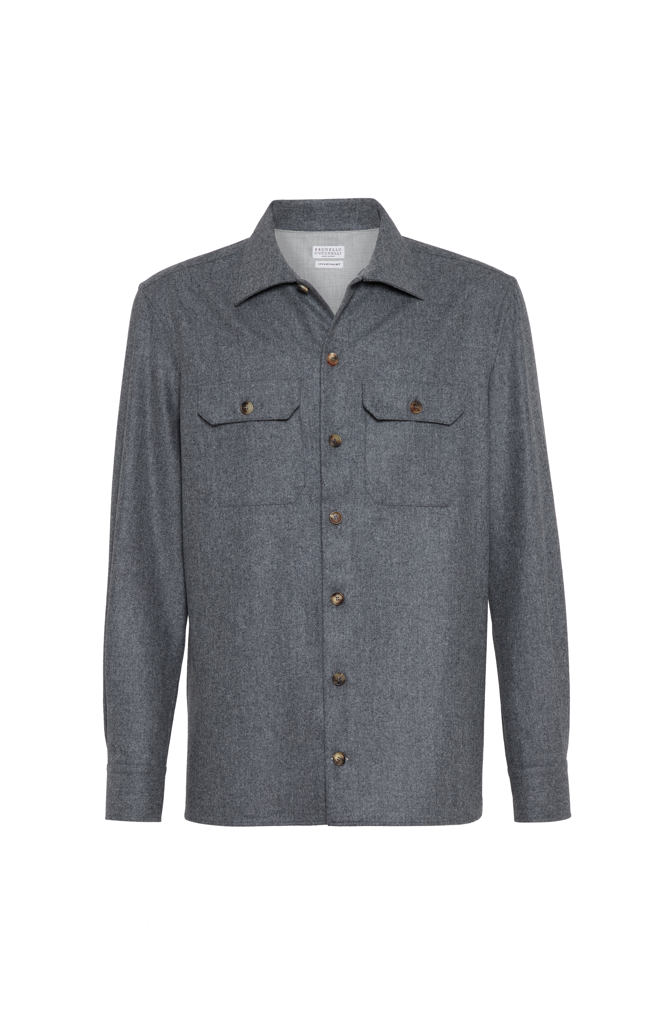Virgin wool flannel overshirt