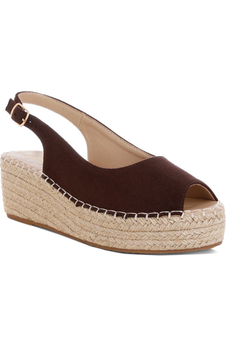 LONDON RAG Georna Platform Wedge Espadrille Sandal, Main, color, Brown