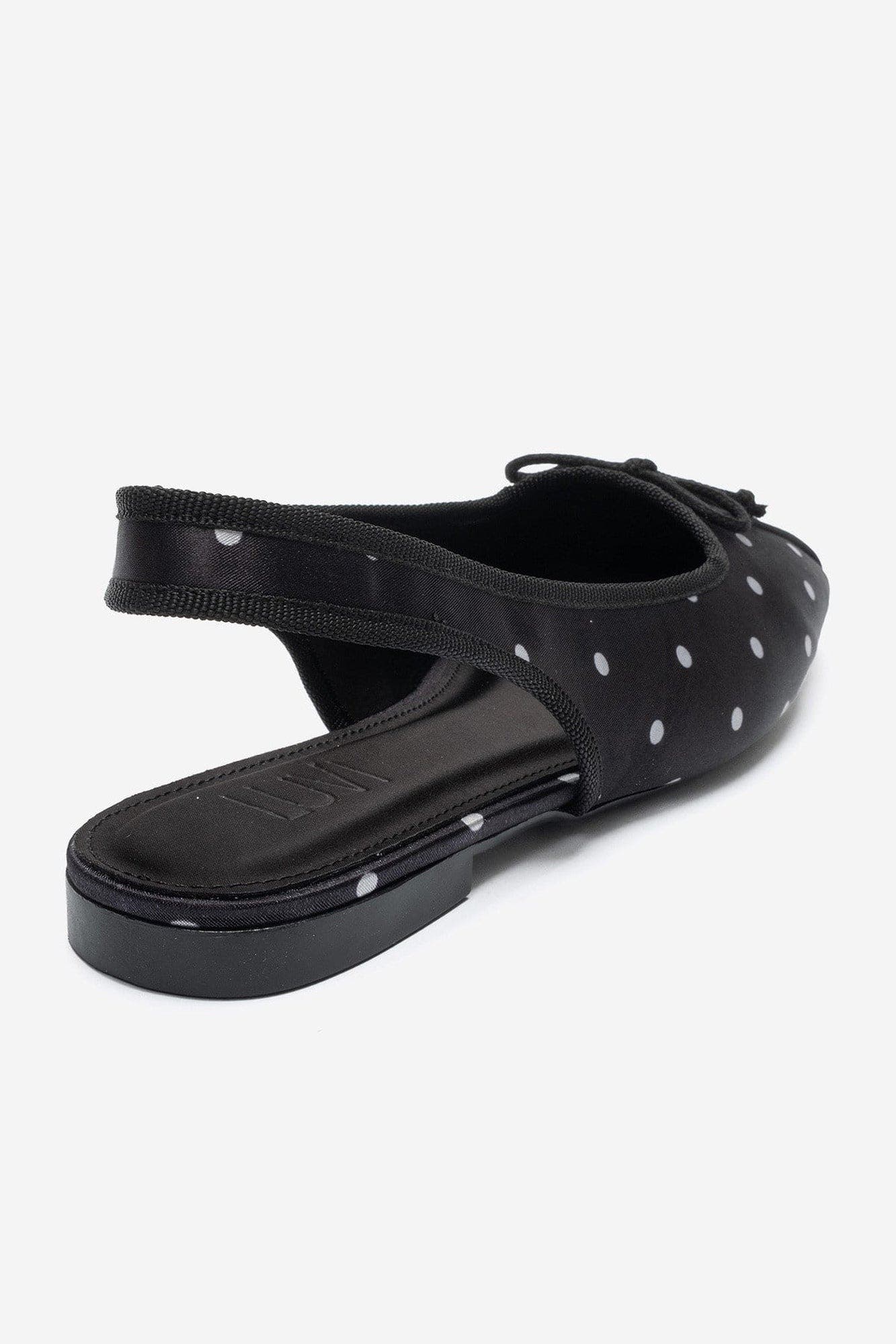 Zelvia Bow Slingback Ballet Flat, Alternate, color, Black Polka Dot