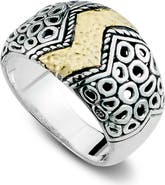 SAMUEL B. 18K Yellow Gold & Sterling Silver Lightning Strike Ring