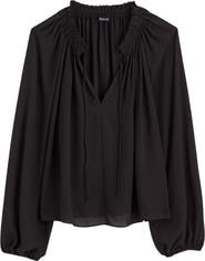 Madewell Long-Sleeve Tie-Neck Top