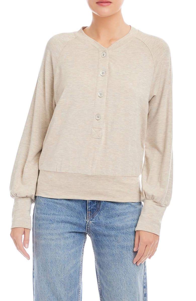 FIFTEEN TWENTY Mara Henley Top, Main, color, Oatmeal