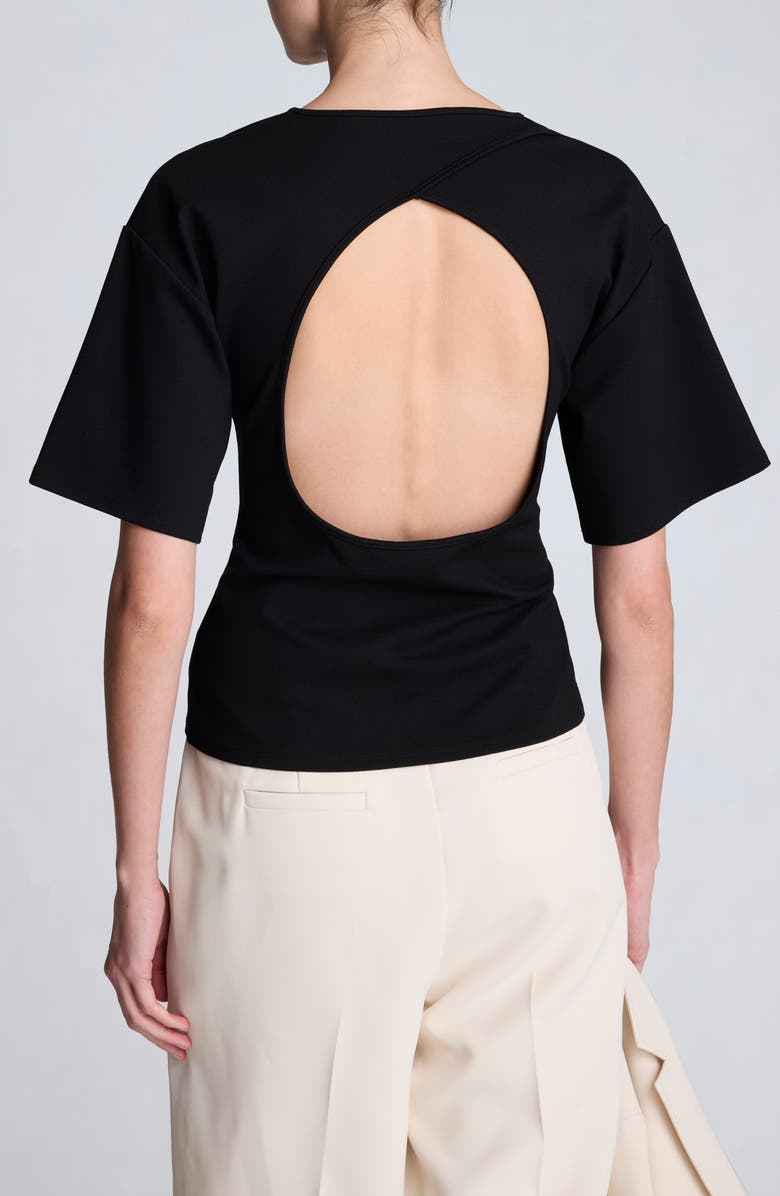 Kenneth Cole Cutout Back T-Shirt, Alternate, color, Black