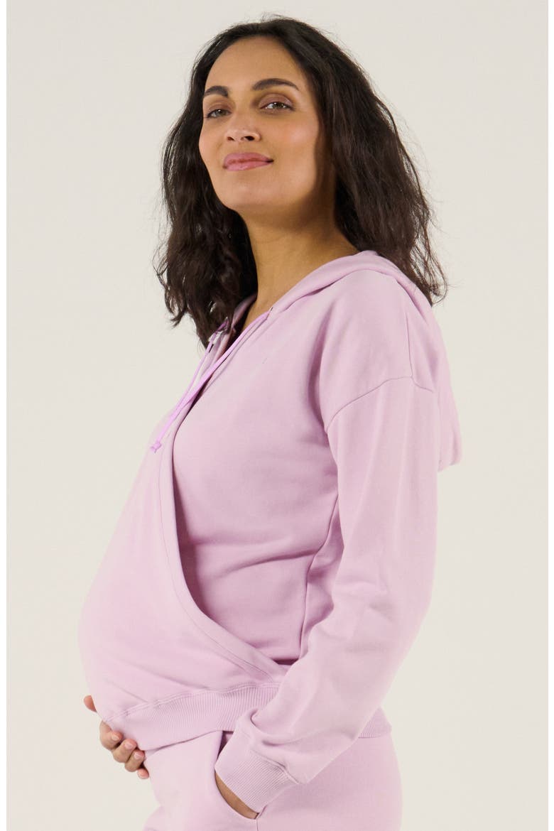 Maternity and Nursing Hoodie Coconut, Alternate, color, Lilac