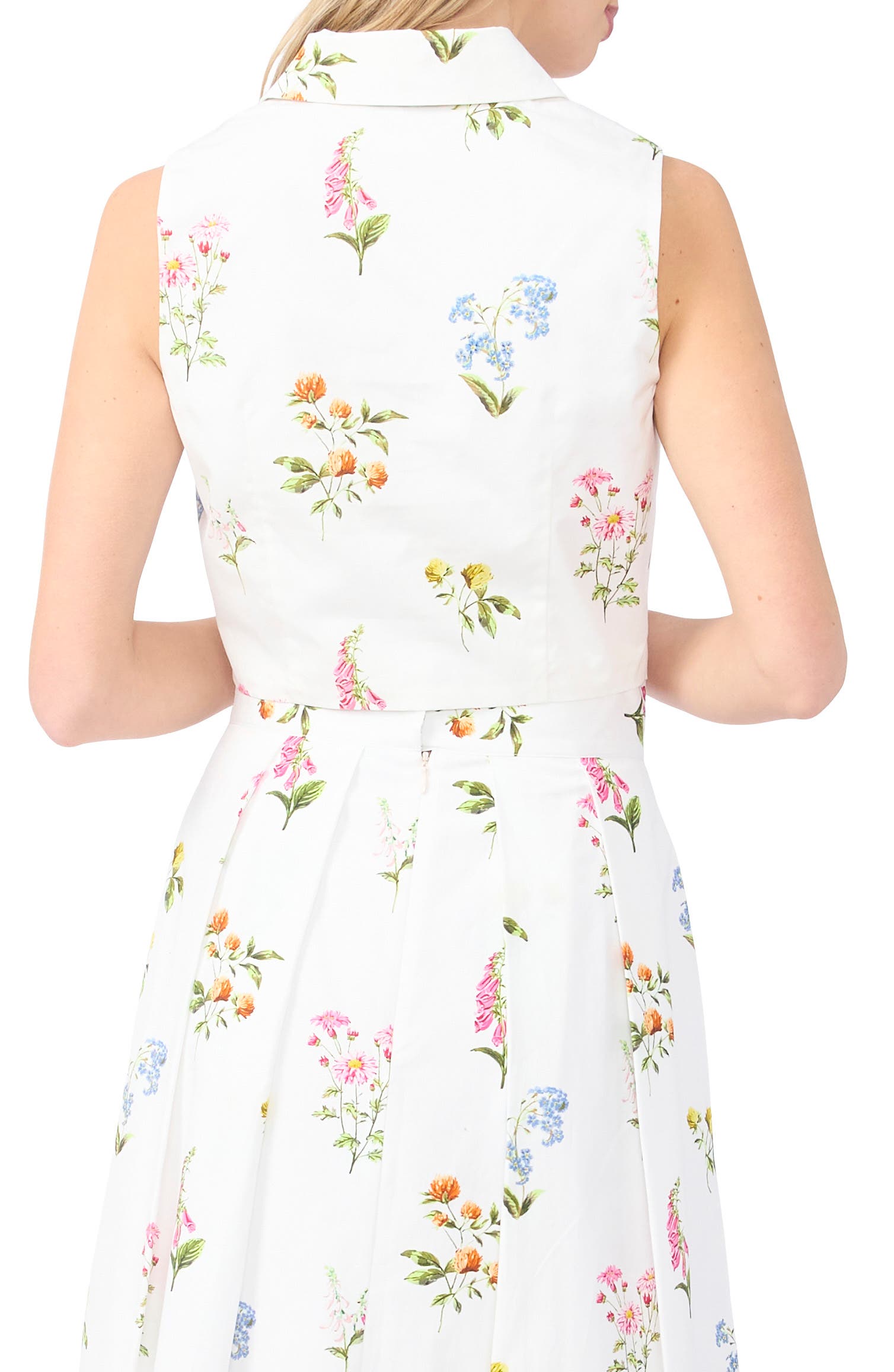 York Floral Button-Up Crop Top - image 2