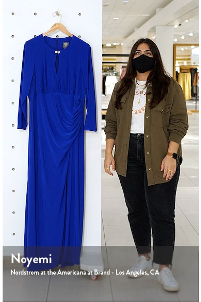 Rhinestone Detail Keyhole Neck Long Sleeve Gown video