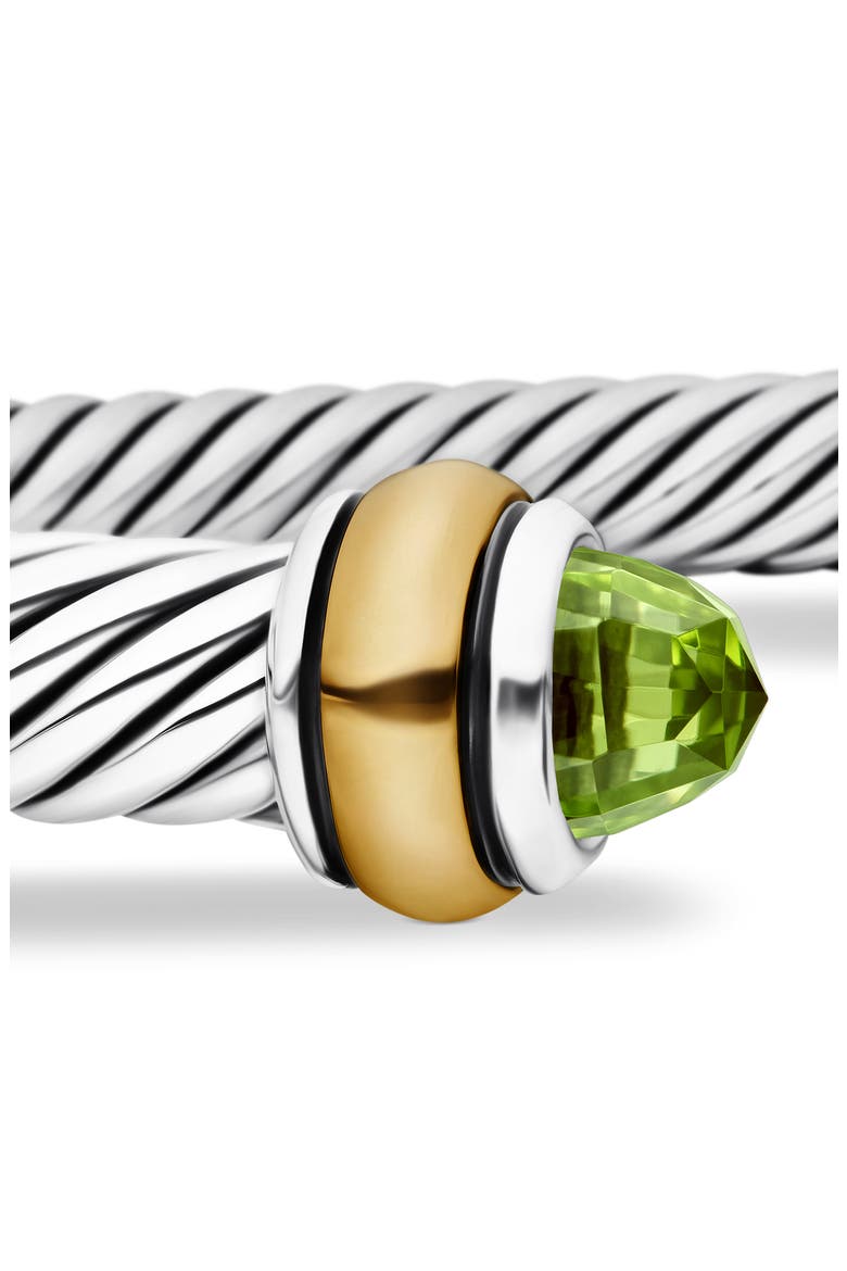 Cable Classic Bracelet with 18K Gold & Semiprecious Stones, 4mm, Alternate, color, PERIDOT