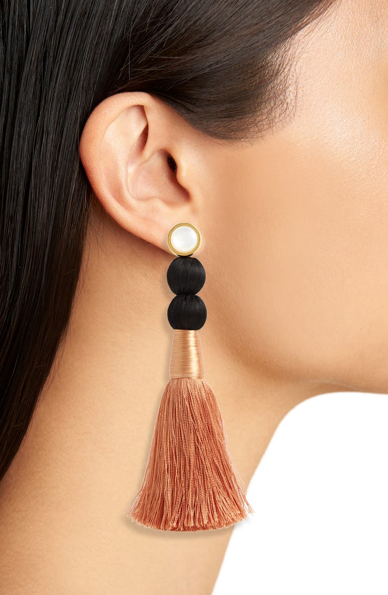 Lizzie Fortunato Modern Craft Pearl Tassel Earrings, Alternate, color, 
