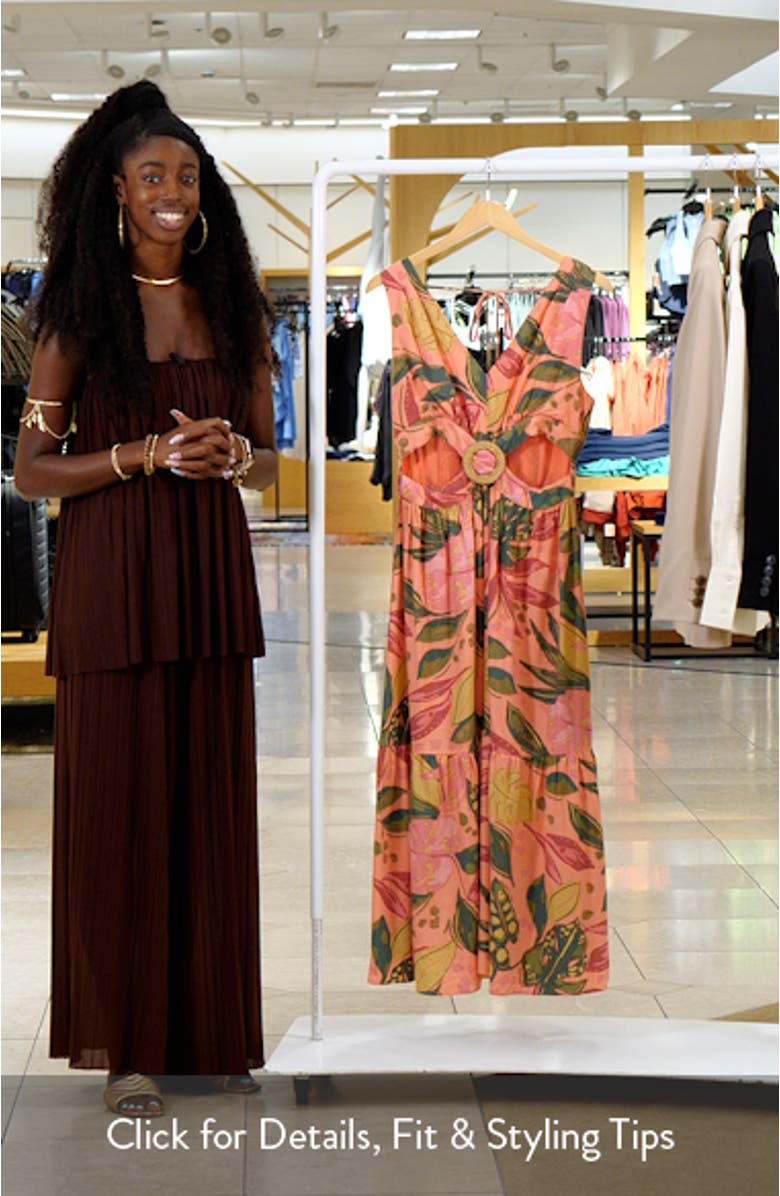 Oasis Print Cutout Midi Dress, sales video thumbnail