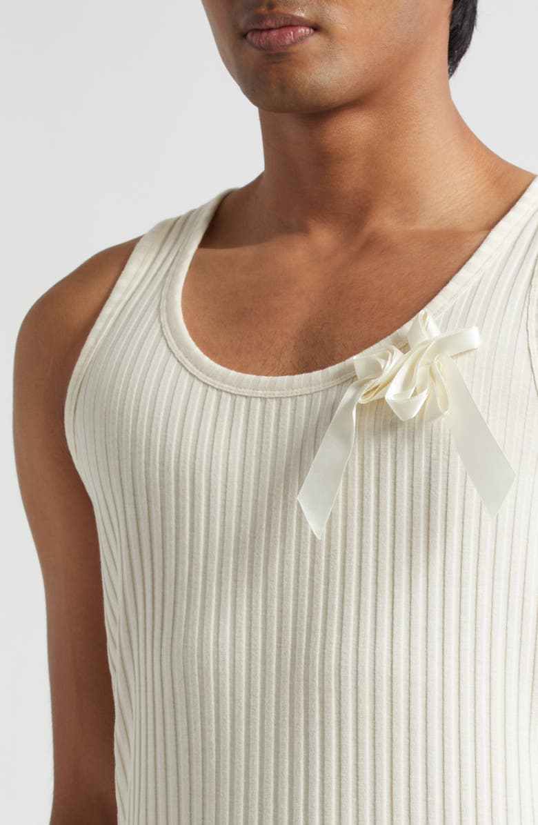 Simone Rocha Ribbon Daisy Ribbed Tank, Alternate, color,
