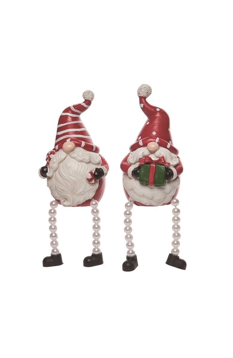 Transpac Christmas Resin Happy Holidays Gnome Sitter Set of 2, Main, color, Multi