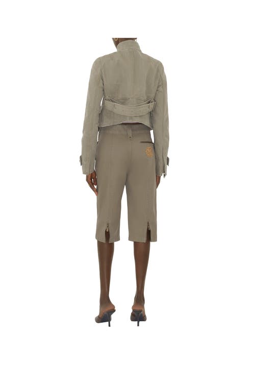 Burberry B Crest Cotton Tailored Jacket In Quill