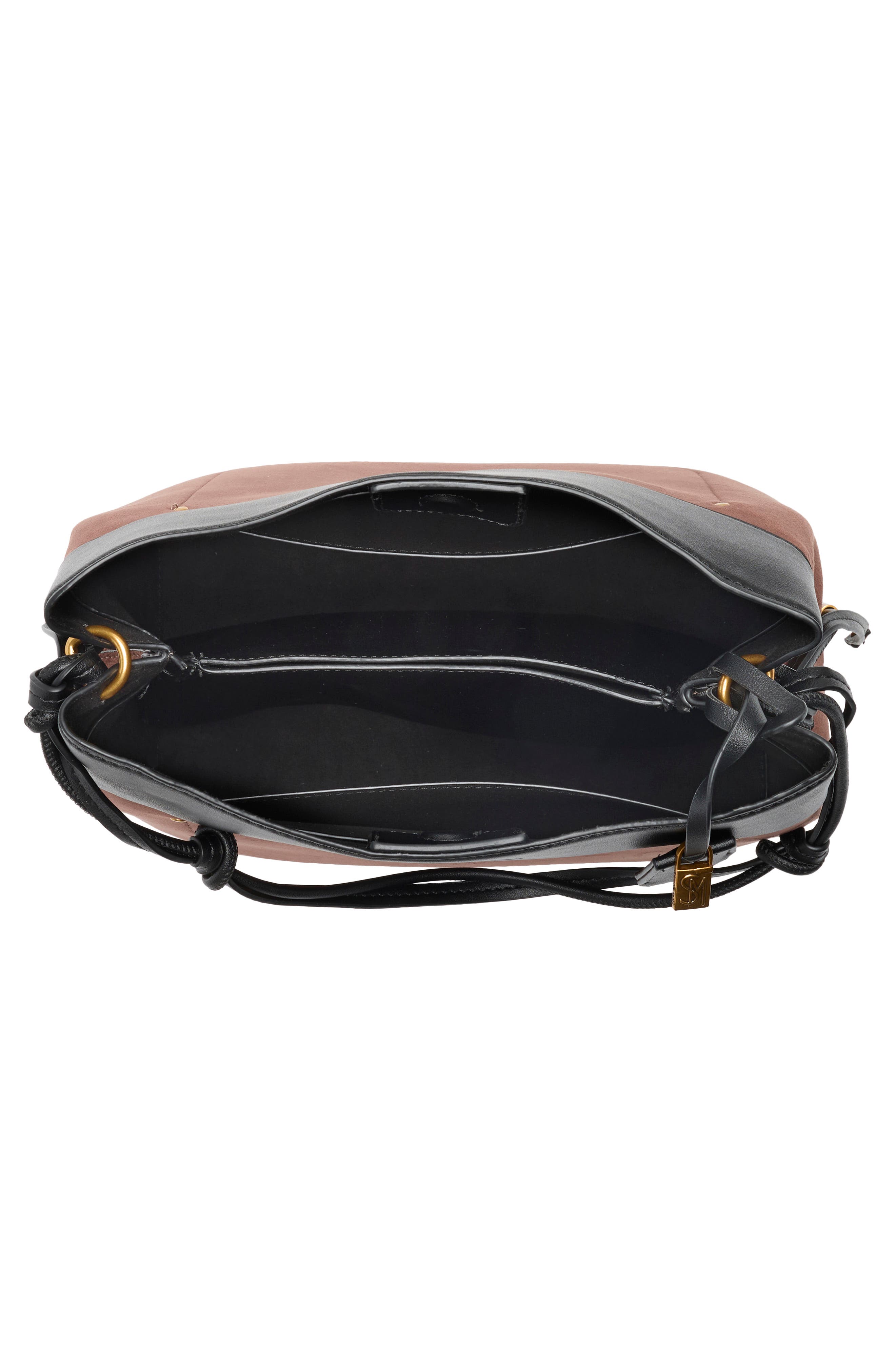 Steve Madden Opal Mixed Media Hobo Bag, Alternate, color, Suede Chocolate