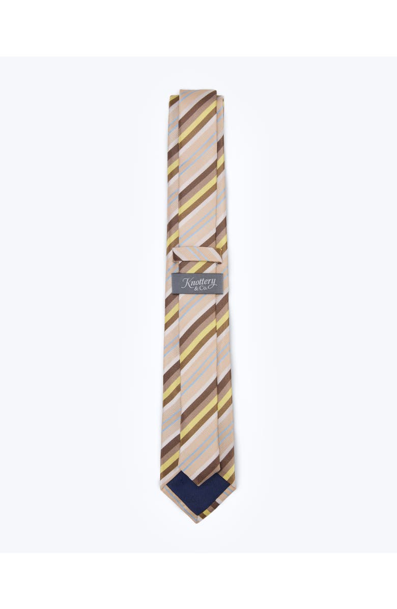 Knottery & Co Balanced Striped Silk Jacquard Tie, Alternate, color, Camel