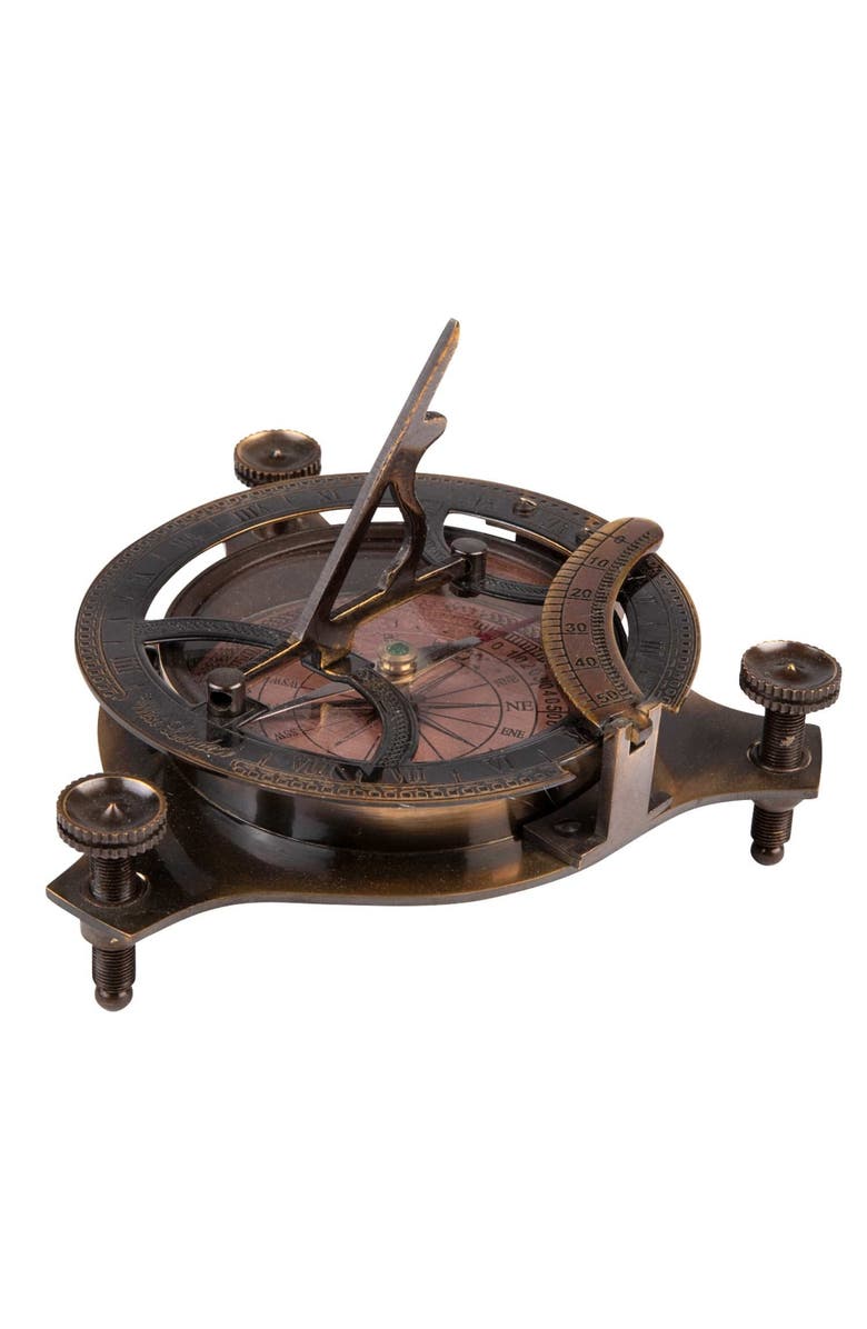 Ten Thousand Villages Sundial Compass, Main, color, Brown