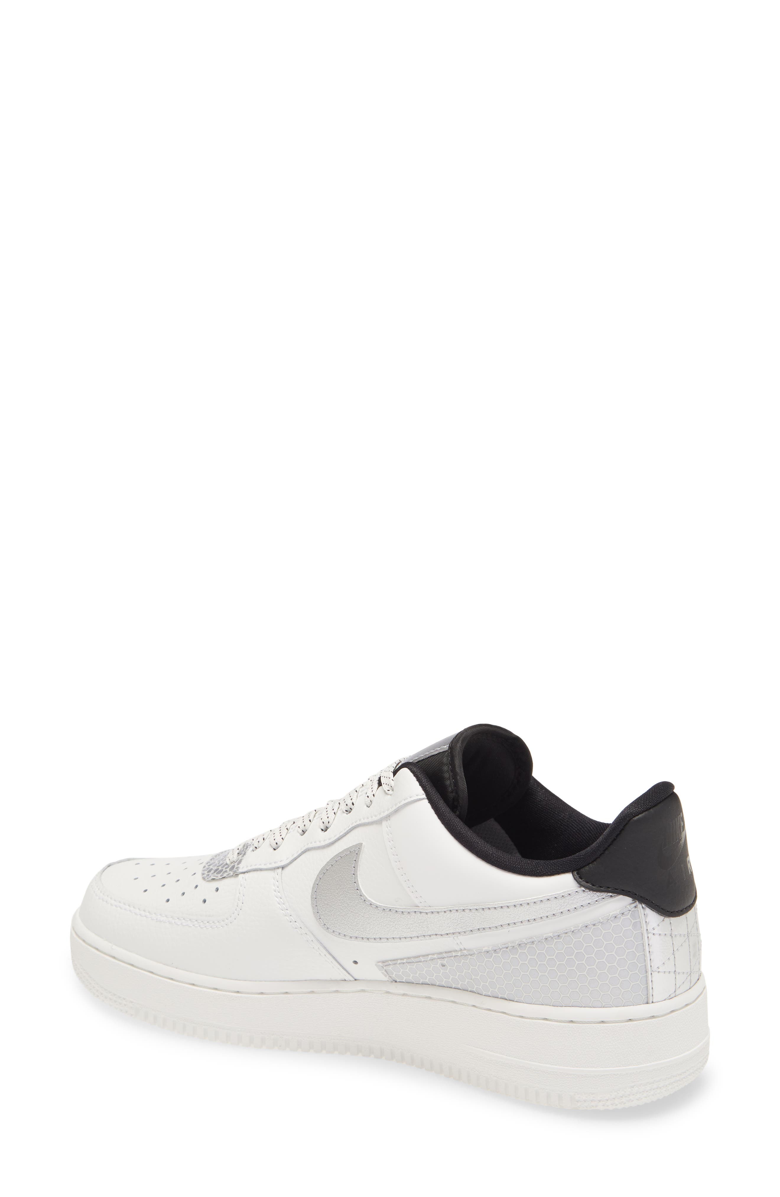 x 3M Men's Air Force 1 '07 LV8 Sneaker, Alternate, color, WHITE/ WHITE/ BLACK