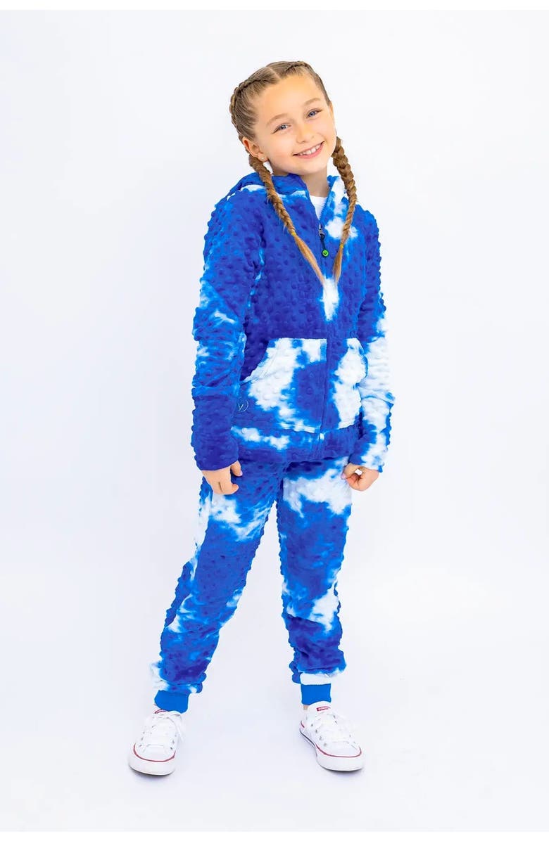 Limeapple Minky Bubble Jogger Pants, Main, color, Blue Tie Dye