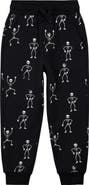 MILES THE LABEL Kids' Skeleton Print Knit Jogger Pants