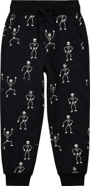 MILES THE LABEL Kids' Skeleton Print Knit Jogger Pants