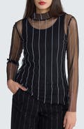 LUUKAA Eisley Striped Mesh Blouse