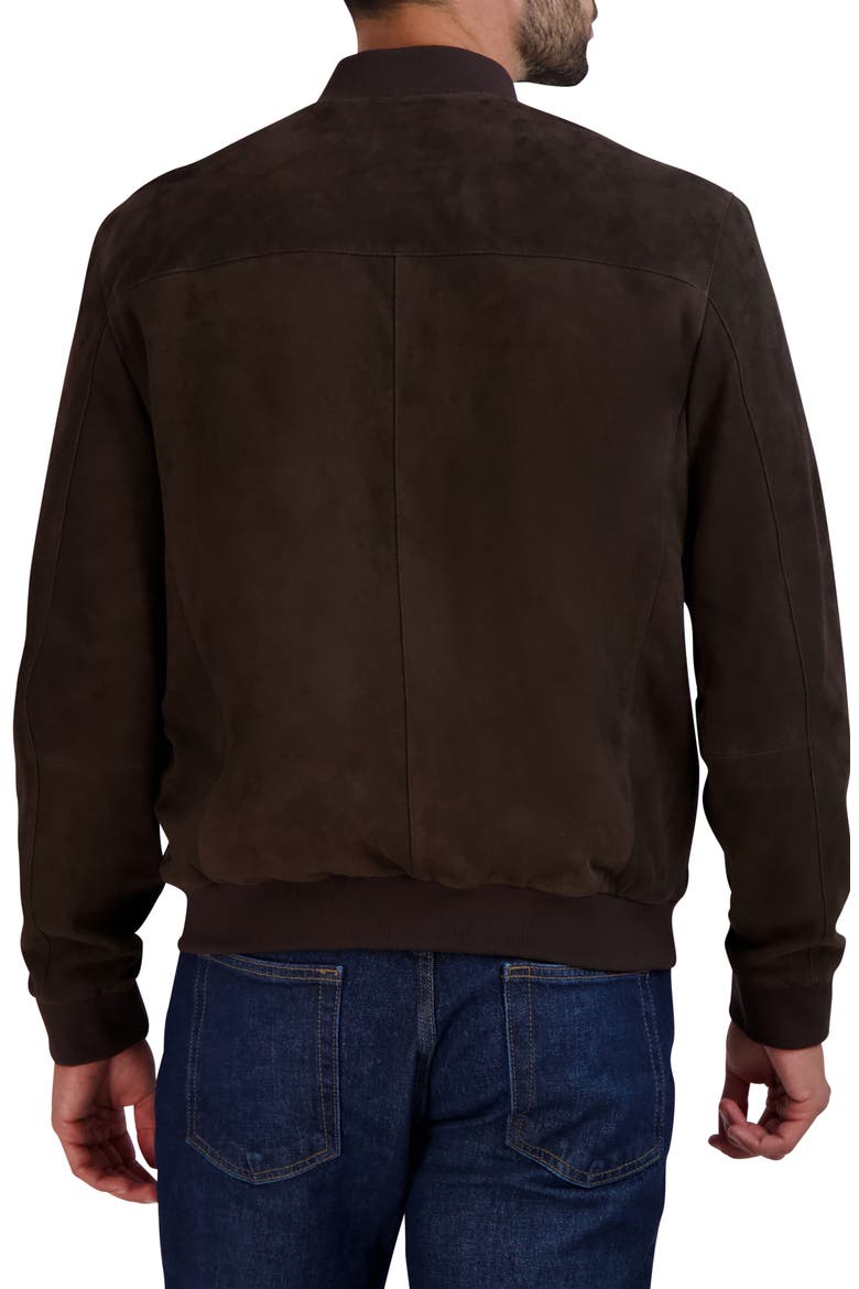 Suede Bomber Jacket, Alternate, color, DK CHOCOLA