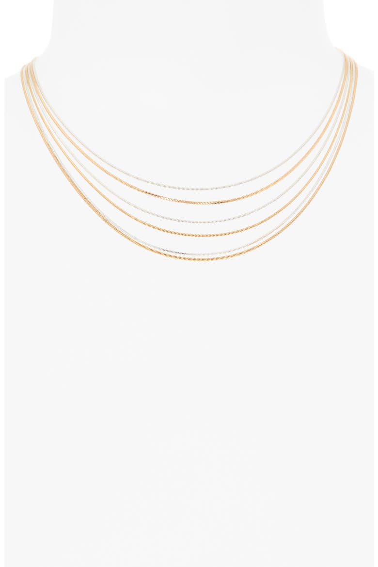 Two-Tone Snake Chain Layered Necklace, Alternate, color, GOLD- SILVER