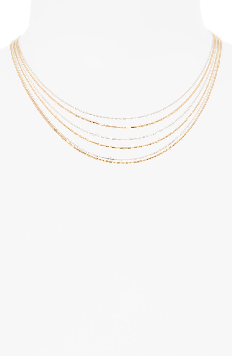 NORDSTROM RACK Two-Tone Snake Chain Layered Necklace, Alternate, color, Gold- Silver