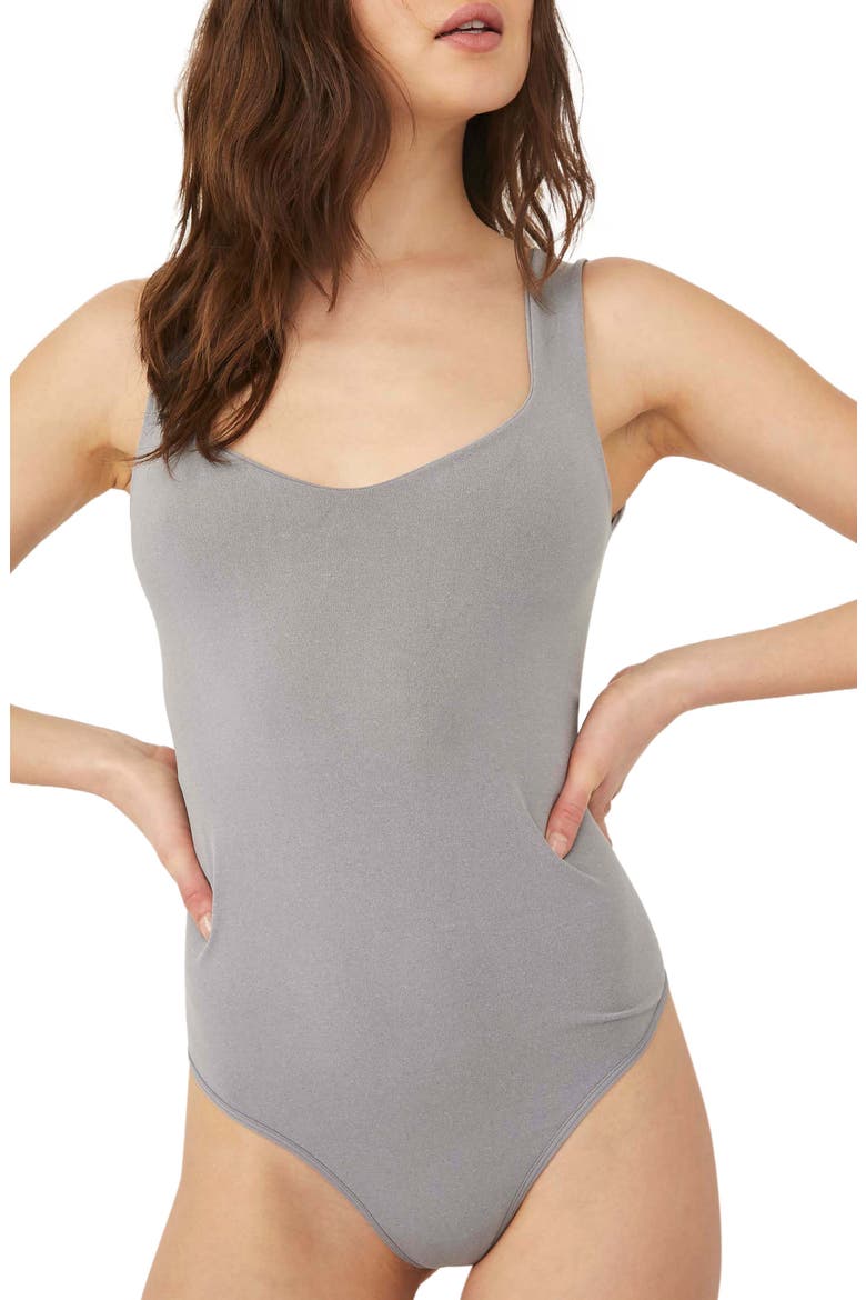 Clean Lines Bodysuit, Main, color, HEATHER GREY
